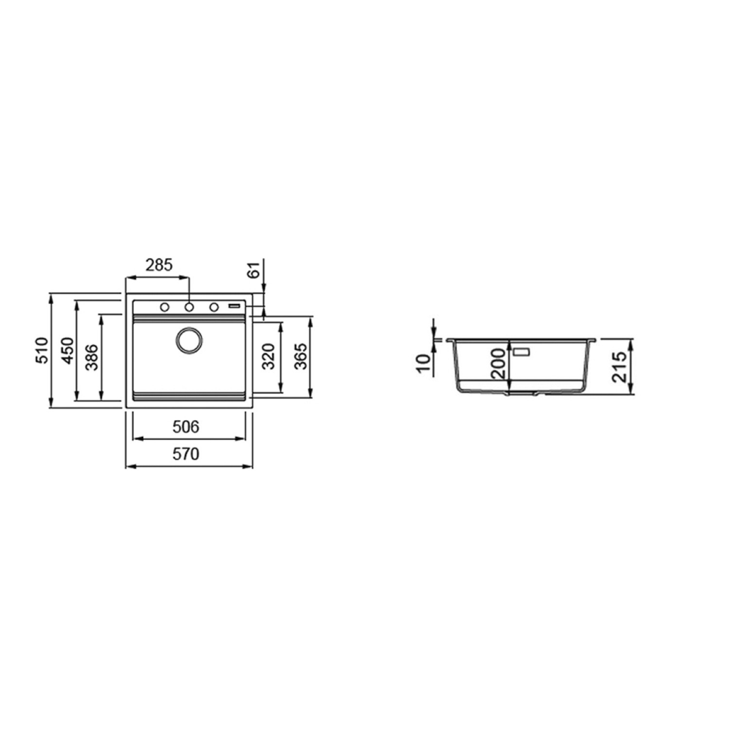 Inset Plack Rangemaster Prato Single Bowl Inset Black Granite Kitchen Sink - Better ...