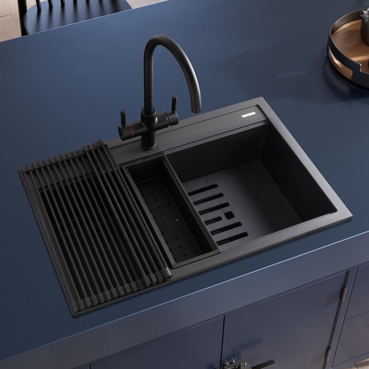 Rangemaster Prato Single Bowl Inset Granite Kitchen Sink PRA790CO/ - Image 2