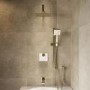 Brushed Brass Push Button 3 Outlet Concealed Mixer Shower Valve With Glass Front - Priya