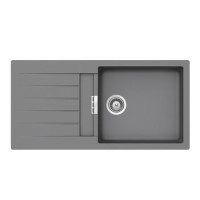 Single Bowl Inset Grey Granite Kitchen Sink with Reversible Drainer - Rangemaster Schock Primus