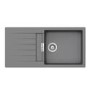 Single Bowl Inset Grey Granite Kitchen Sink with Reversible Drainer - Rangemaster Schock Primus