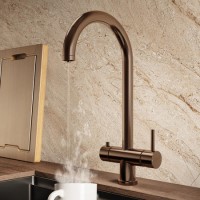 Brushed Bronze 3 in 1 Instant Boiling Hot Kitchen Mixer Tap with 3L Boiler - Pronto Vesta