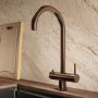 Brushed Bronze 3 in 1 Instant Boiling Hot Kitchen Mixer Tap with 3L Boiler - Pronto Vesta