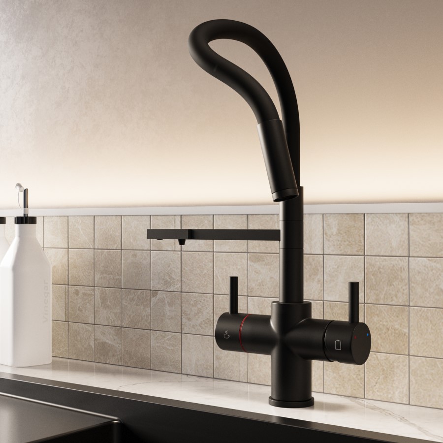 Black 4 in 1 Pro Boiling Water Tap- Pronto Pro