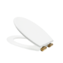 Park Royal Wooden Seat & Cover With Brushed Brass Hinge Covers