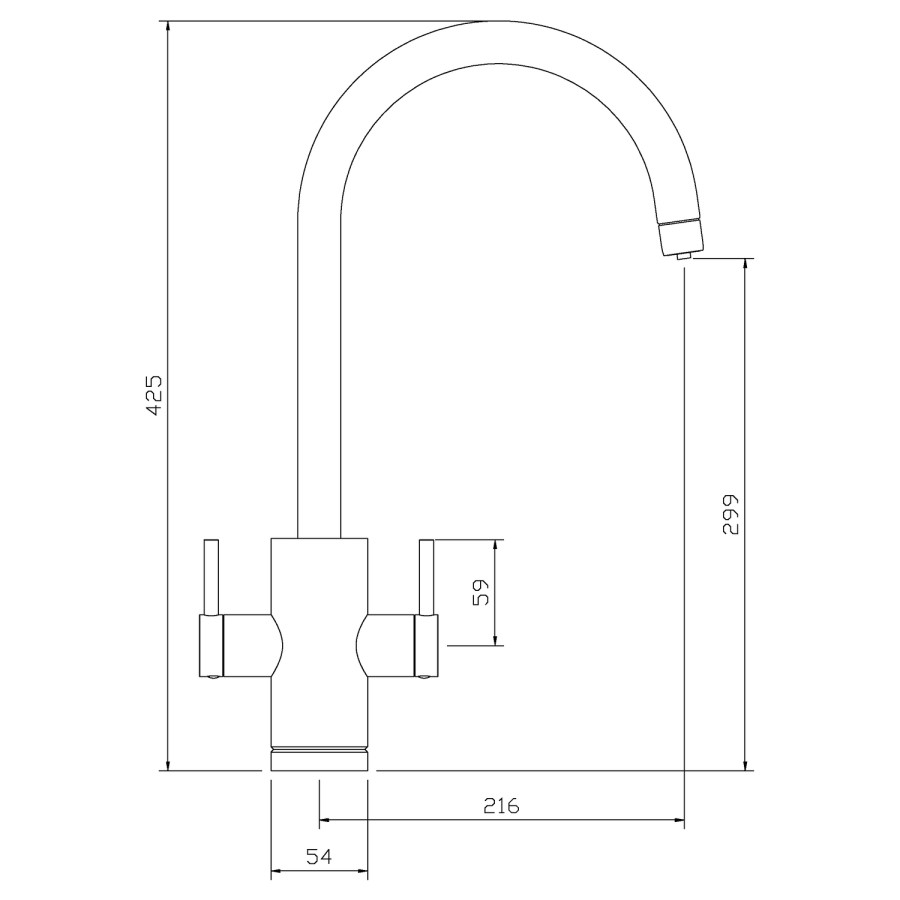 Abode PT1002 Pronteau Profile 4 in 1 Instant Hot & Filtered Water Tap - Brushed Nickel