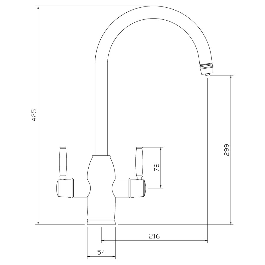 Abode Chrome Twin Lever 4 in 1 Instant Hot & Filtered Water Kitchen Tap - Pronteau