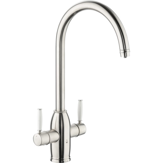 Abode Brushed Nickel Twin Lever 4 in 1 Instant Hot Water Kitchen Tap - Pronteau