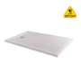 1400x900mm Walk-In Rectangular Shower Tray 40mm with Drying Area - White Stone Resin - Purity