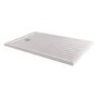 1600x800mm Walk-In Rectangular Shower Tray with Drying Area - White Stone Resin - Purity