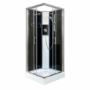800x800mm Square Electric Hydro Shower Cabin with Black Glass 8.5kw Electric Shower and Shower Tray - Vidalux