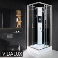 Vidalux 900x900mm Black Square Electric Shower Cabin with 9.5kw Triton Electric Shower and Shower Tray