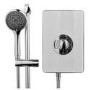 900x900mm Square Electric Hydro Shower Cabin with White Glass. 9.5kw Electric Shower and Shower Tray - Vidalux