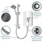 900x900mm Square Electric Hydro Shower Cabin with White Glass. 9.5kw Electric Shower and Shower Tray - Vidalux