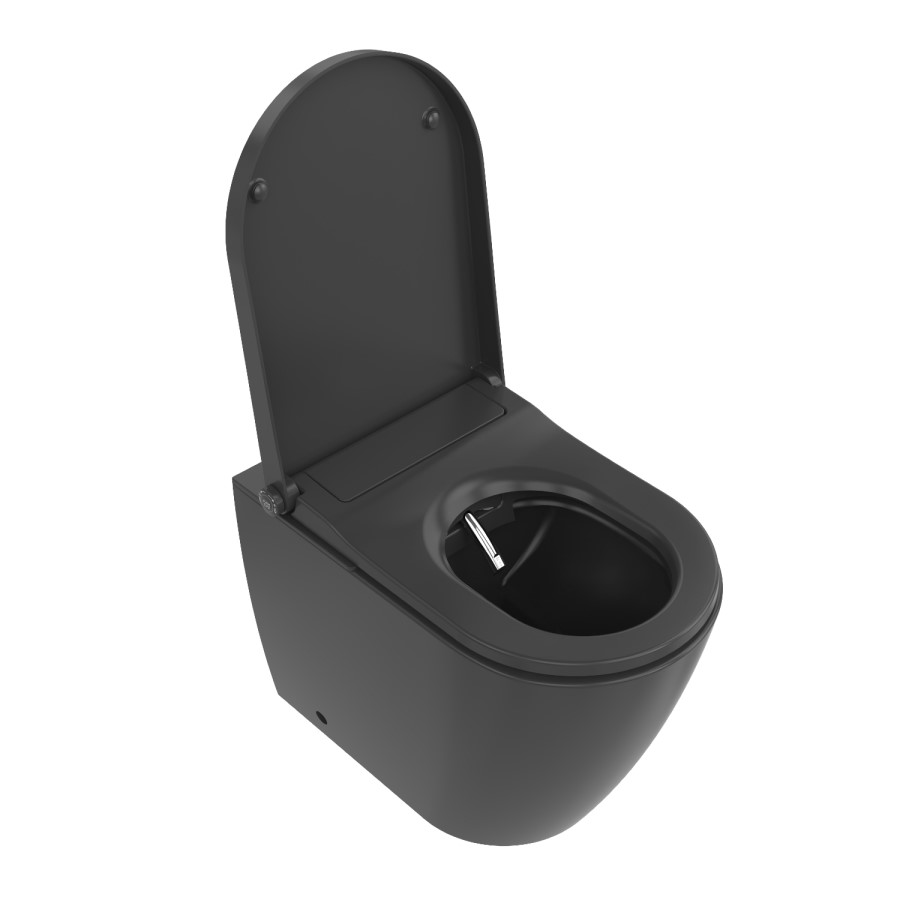 Matt Black Back to Wall Smart Bidet Japanese Toilet - Purificare