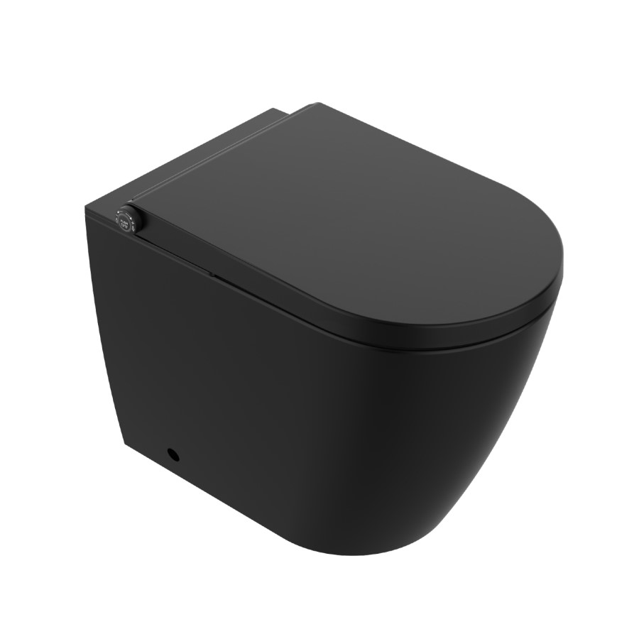 Matt Black Back to Wall Smart Bidet Japanese Toilet - Purificare
