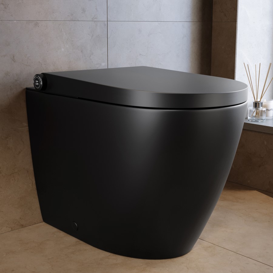 Matt Black Back to Wall Smart Bidet Japanese Toilet - Purificare
