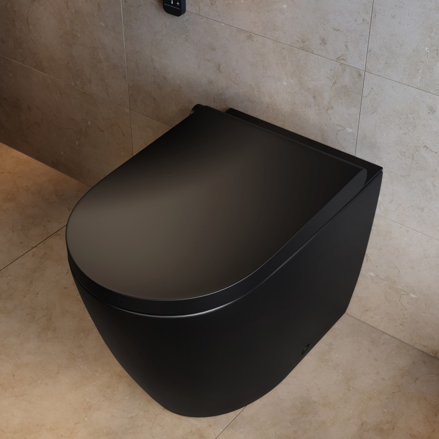Matt Black Back To Wall Smart Toilet Pan- Purificare