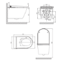 Matt Black Wall Hung Smart Bidet Japanese Toilet - Purificare