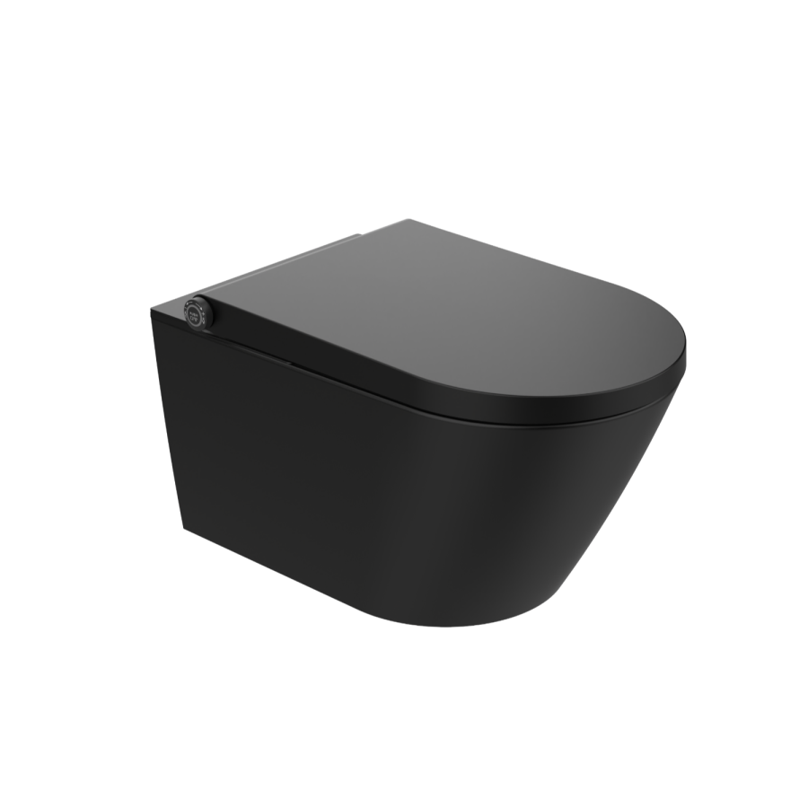 Black Wall Hung Smart Bidet Japanese Toilet - Purificare