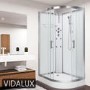 Vidalux Pure -1200x800mm White Left-Hand Offset Quadrant Shower Cabin with Hydro Shower Set & Shower Tray