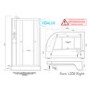 Vidalux Pure -1200x800mm White Right-Hand Offset Quadrant Shower Cabin with Hydro Shower Set & Shower Tray