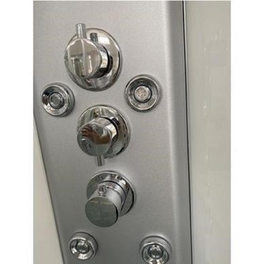 800x800mm Hydro Shower Cabin Square with White Panel - Shower Tray & 3 Outlet Thermostatic Mixer Shower System - Vidalux