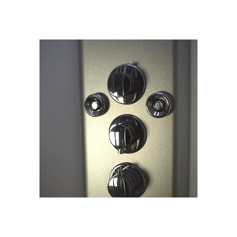 900x900mm Hydro Shower Cabin Square with White Panel - Shower Tray & 3 Outlet Thermostatic Mixer Shower System - Vidalux