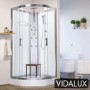 900x900mm Hydro Shower Cabin Square with White Panel - Shower Tray & 3 Outlet Thermostatic Mixer Shower System - Vidalux
