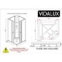 800x800mm Hydro Shower Cabin Square with White Panel - Shower Tray & 3 Outlet Thermostatic Mixer Shower System - Vidalux