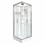 800x800mm Hydro Shower Cabin Square with White Panel - Shower Tray & 3 Outlet Thermostatic Mixer Shower System - Vidalux