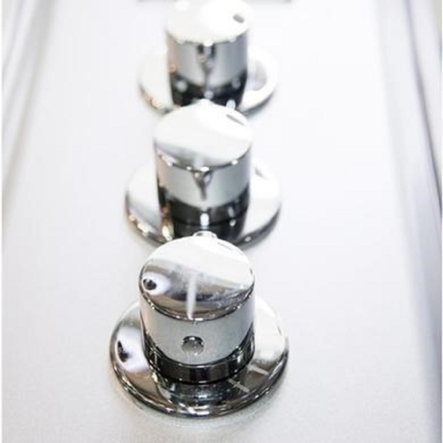 800x800mm Hydro Shower Cabin Square with White Panel - Shower Tray & 3 Outlet Thermostatic Mixer Shower System - Vidalux