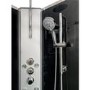 900x900mm Hydro Shower Cabin Square with Black Glass - Shower Tray & 3 Outlet Thermostatic Mixer Shower System - Vidalux