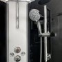900x900mm Hydro Shower Cabin Square with Black Glass - Shower Tray & 3 Outlet Thermostatic Mixer Shower System - Vidalux
