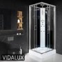 800x800mm Hydro Shower Cabin Square with Black Panel - Shower Tray & 3 Outlet Thermostatic Mixer Shower System - Vidalux