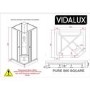 800x800mm Hydro Shower Cabin Square with Black Panel - Shower Tray & 3 Outlet Thermostatic Mixer Shower System - Vidalux