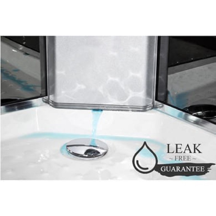 Vidalux Pure - 900x900mm Black Quadrant Shower Cabin with Hydro Shower Set with Shower Tray