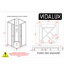 900x900mm Hydro Shower Cabin Square with Black Glass - Shower Tray & 3 Outlet Thermostatic Mixer Shower System - Vidalux