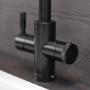 QETTLE Signature Modern 4 in 1 Instant Boiling Water Tap 2 Litre - Black Square Spout