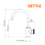 ONLY OPENED - QETTLE Original Mini 2 in 1 2L - Chrome