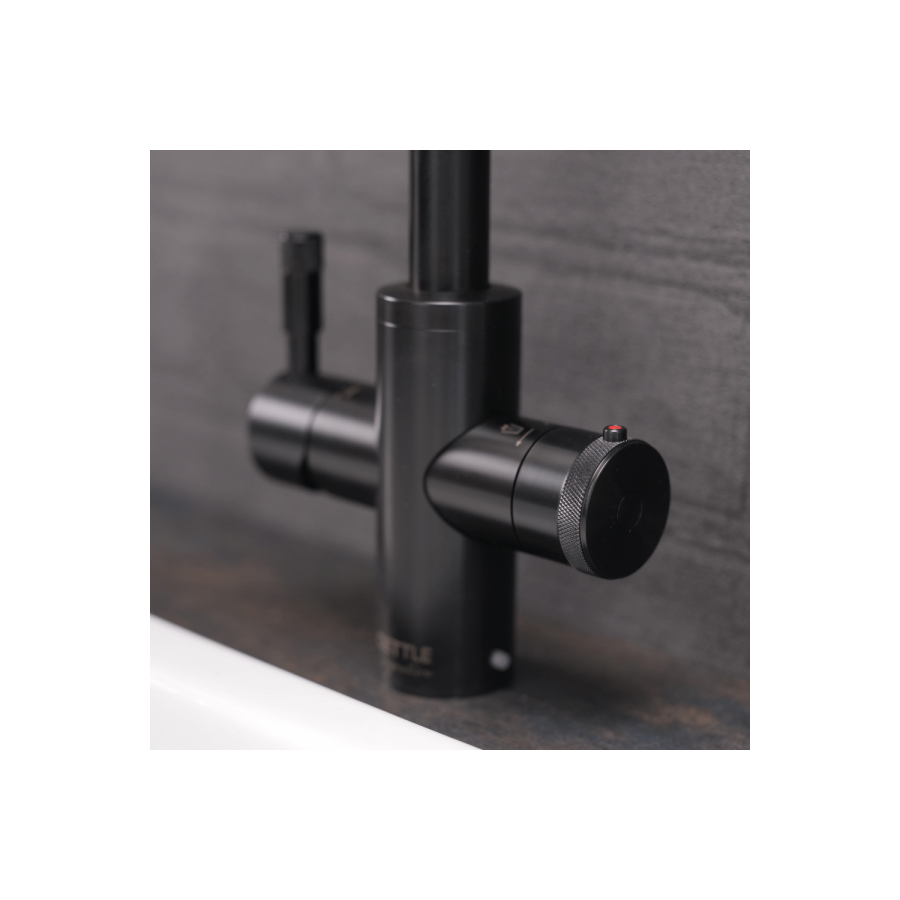 QETTLE Signature Modern 4 in 1 Instant Boiling Water Tap 4 Litre - Black Round Spout