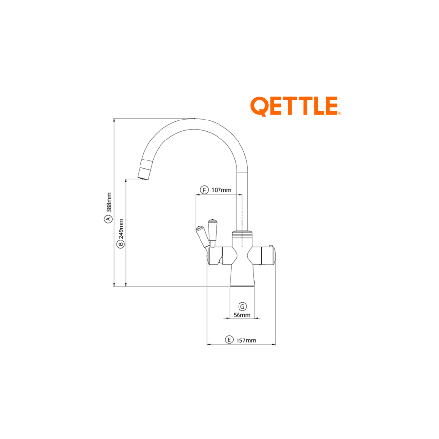 ONLY OPENED - QETTLE Signature Classic 4 in 1 Instant Boiling Water Tap 7 Litre - Stainless Steel