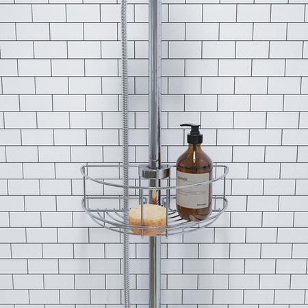 Chrome 1 Tier Shower Riser Rail Caddy - Better Bathrooms