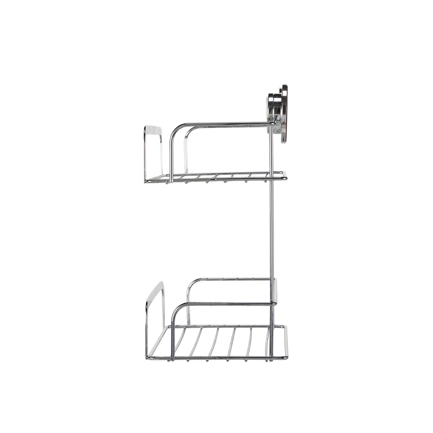 Suction Chrome Double Shower Caddy