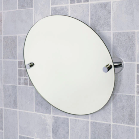 Round Tilting Bathroom Mirror 380mm, Large Round Tilting Bathroom Mirror