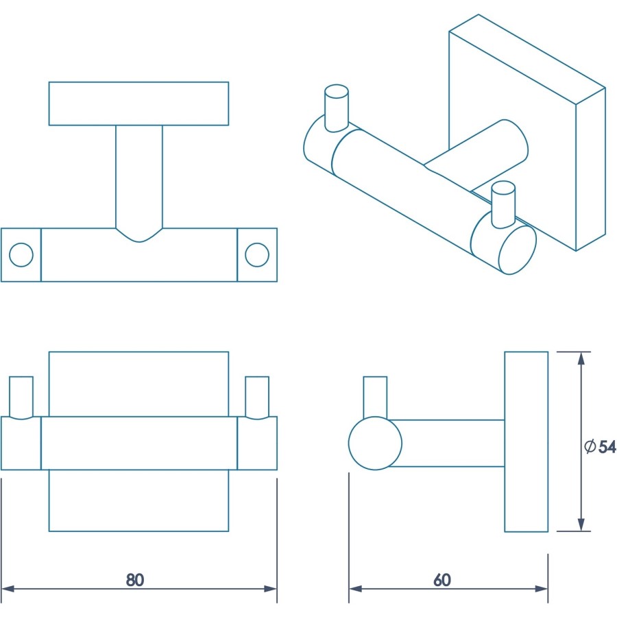 Chester Flexi-Fix 5 Piece Bathroom Accessory Set - Croydex