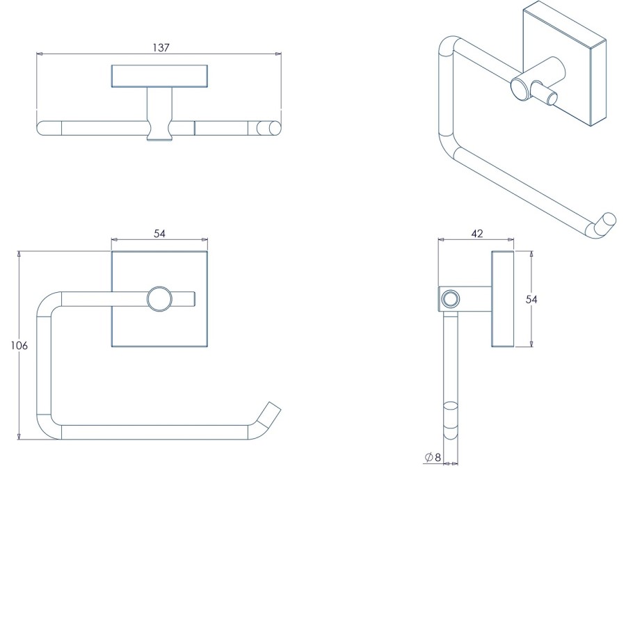 Chester Flexi-Fix 5 Piece Bathroom Accessory Set - Croydex