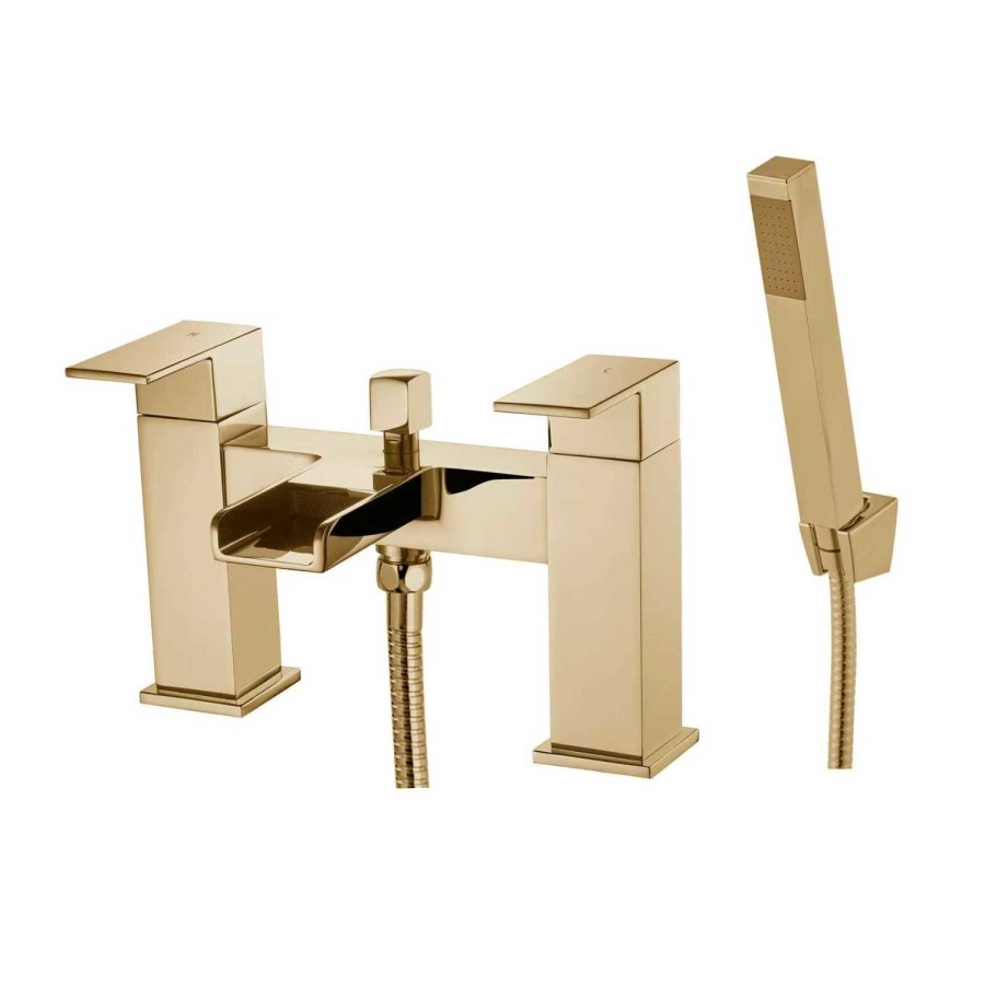 Brushed Brass Bath Shower Mixer Tao - Quadra