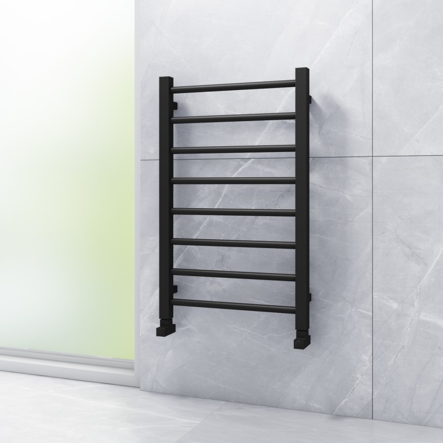 Black Nickel Bathroom Towel Radiator - 800 x 500mm