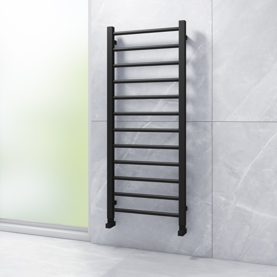 Black Nickel Bathroom Towel Radiator - 1200 x 500mm